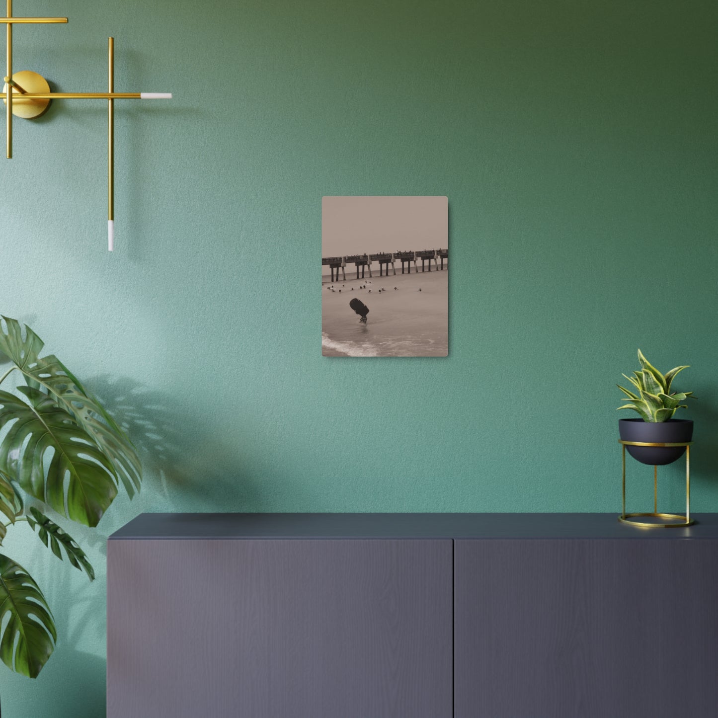 Boogie Boardin' Metal Art Sign