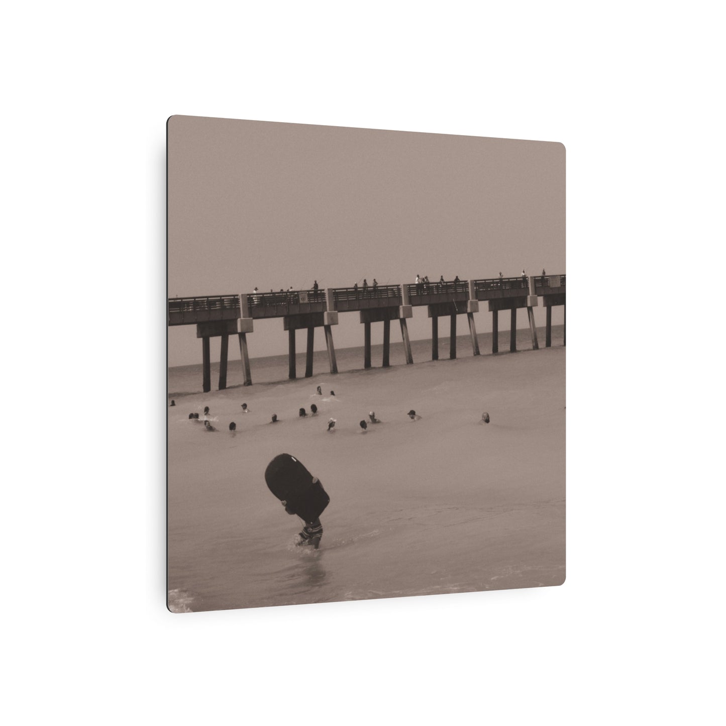 Boogie Boardin' Metal Art Sign