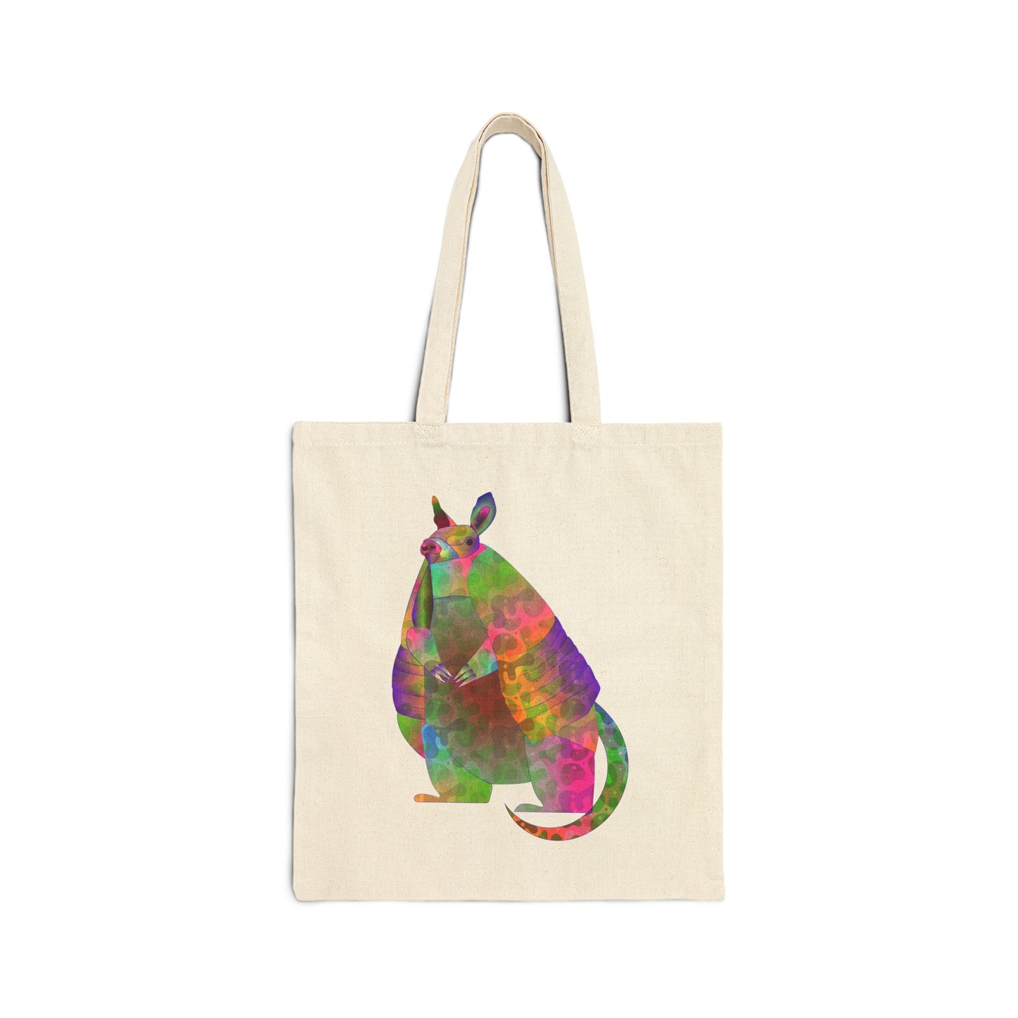 Rainbow Armadillo Cotton Canvas Tote Bag