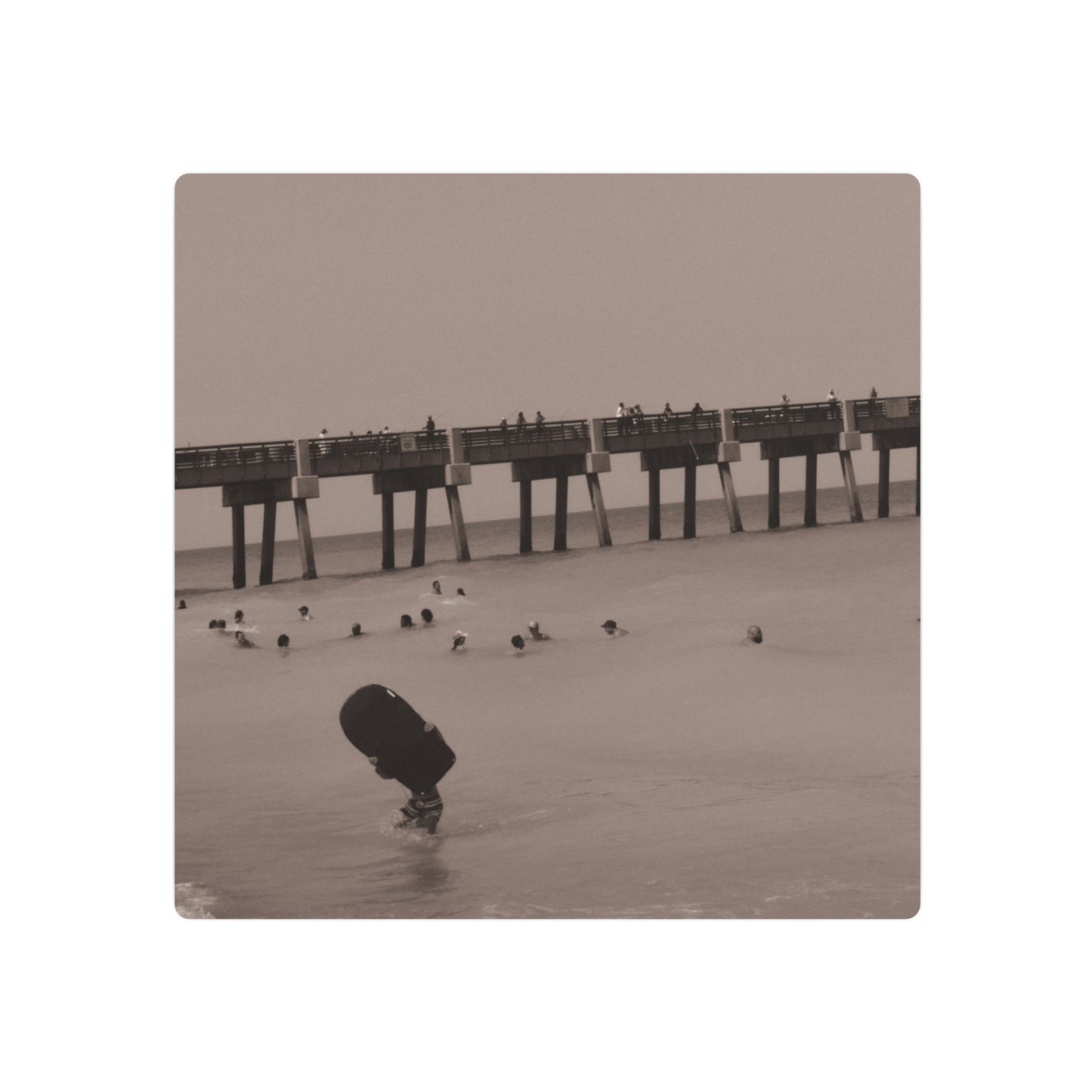 Boogie Boardin' Metal Art Sign